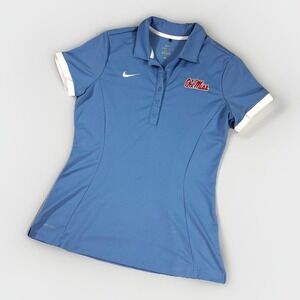 Nike‎ University of Mississippi Rebels Ole Miss Dri-Fit Womens Large Polo Golf